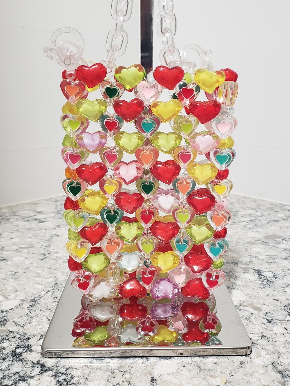 Lola + The Boys Candy Heart Beaded Multicolor Mini Crossbody Bag Phone Pouch - Picture 2 of 7